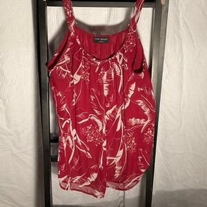 Lane Bryant Tropical Red and Cream Camisole